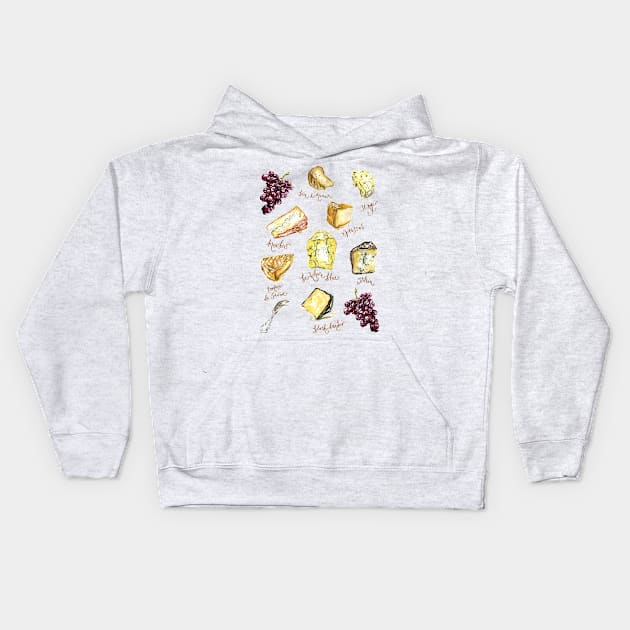 CHEESE GLORIOUS CHEESE Kids Hoodie by JessieBayliss